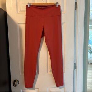 Lululemon Wunder Under Hi-Rise Leggings Womens 10 Salmon Performance Training